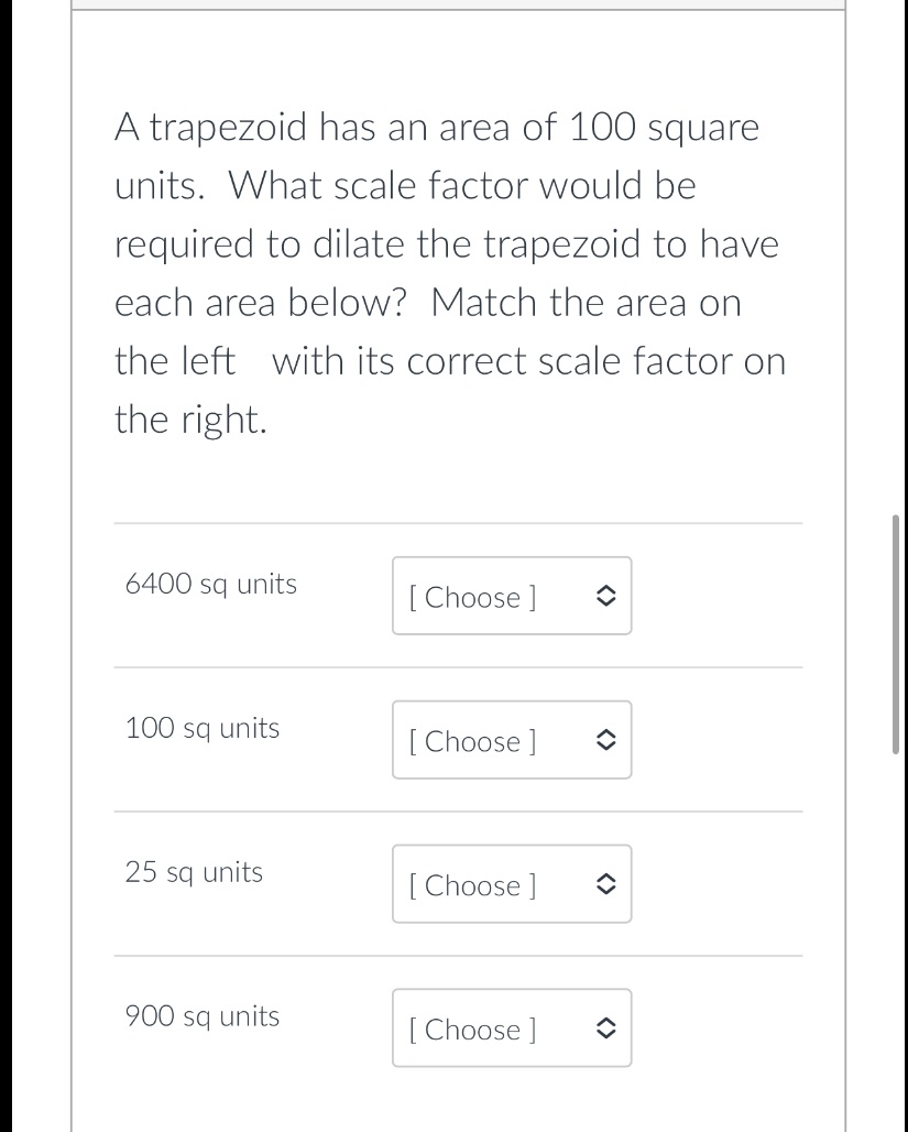 the options are: 8, 3, 1/2, 1 A trapezoid has an