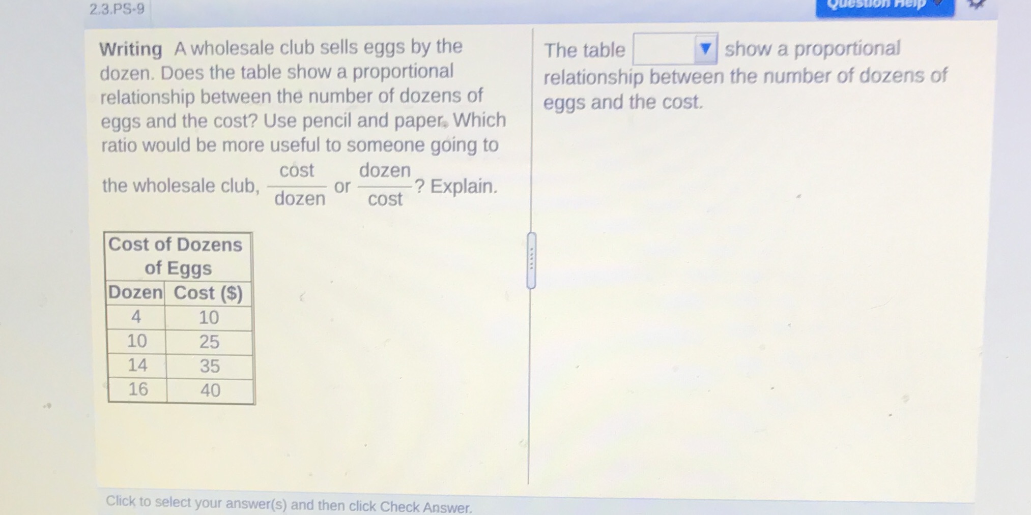 2.3.PS-9 Quest Writing A wholesale club sells