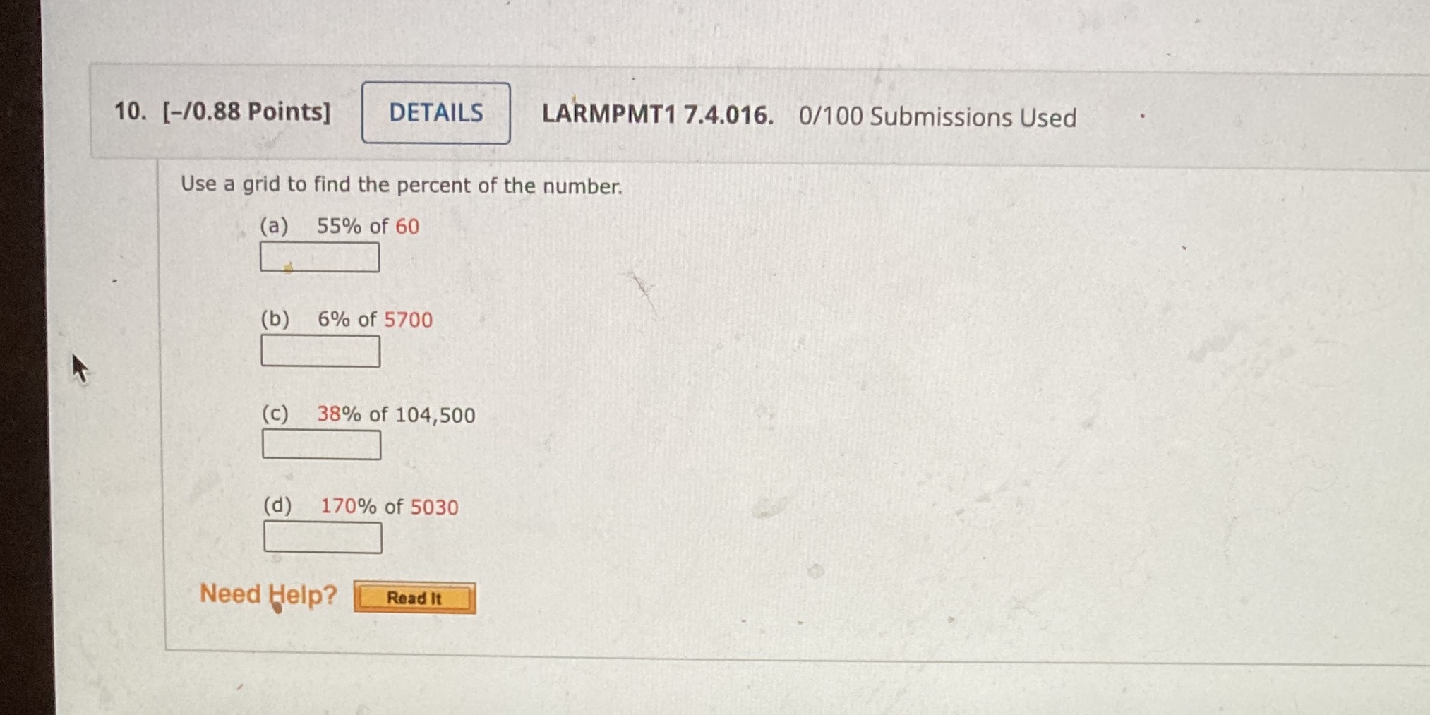 10. [-/0.88 Points] DETAILS LARMPMT1 7.4.016.