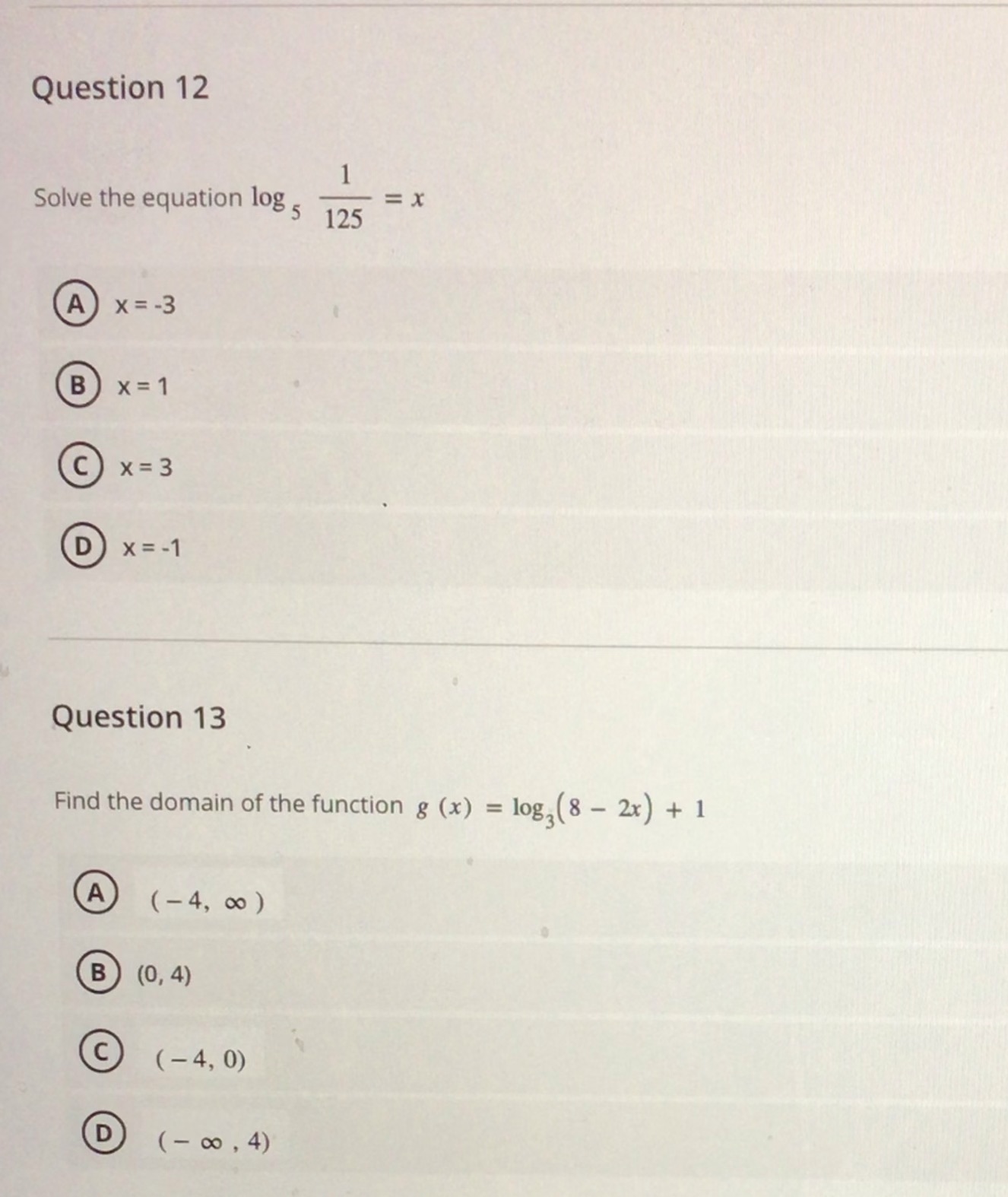 How to find the domain function? Question 12 1