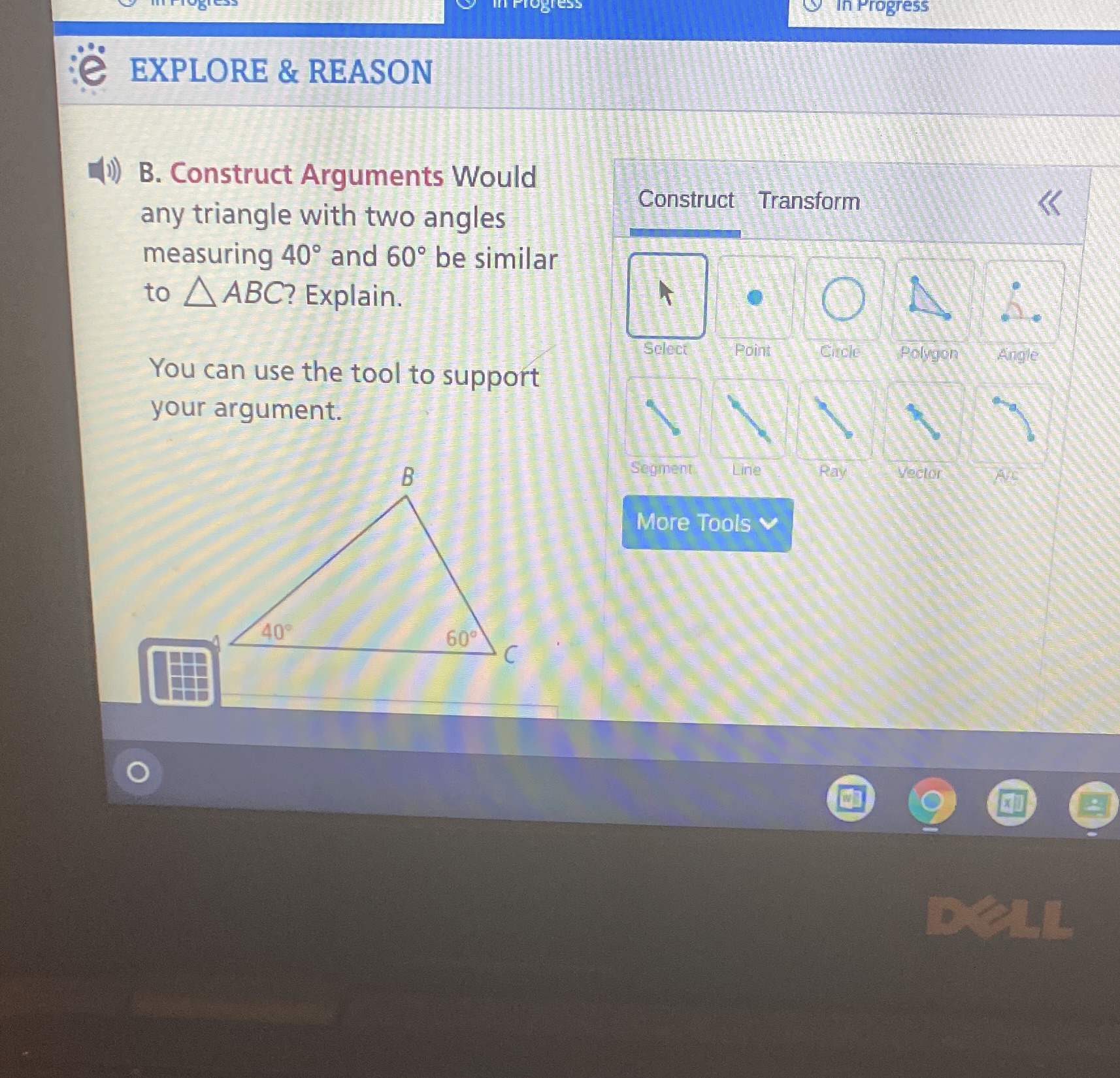 any triangle with two angles measure 40 degrees
