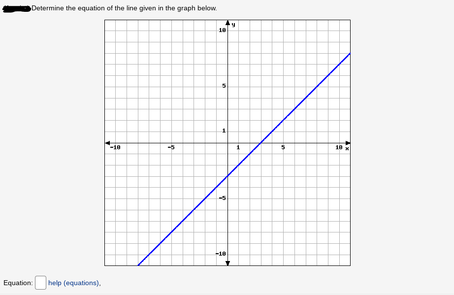 1. Write the equation of a line with the