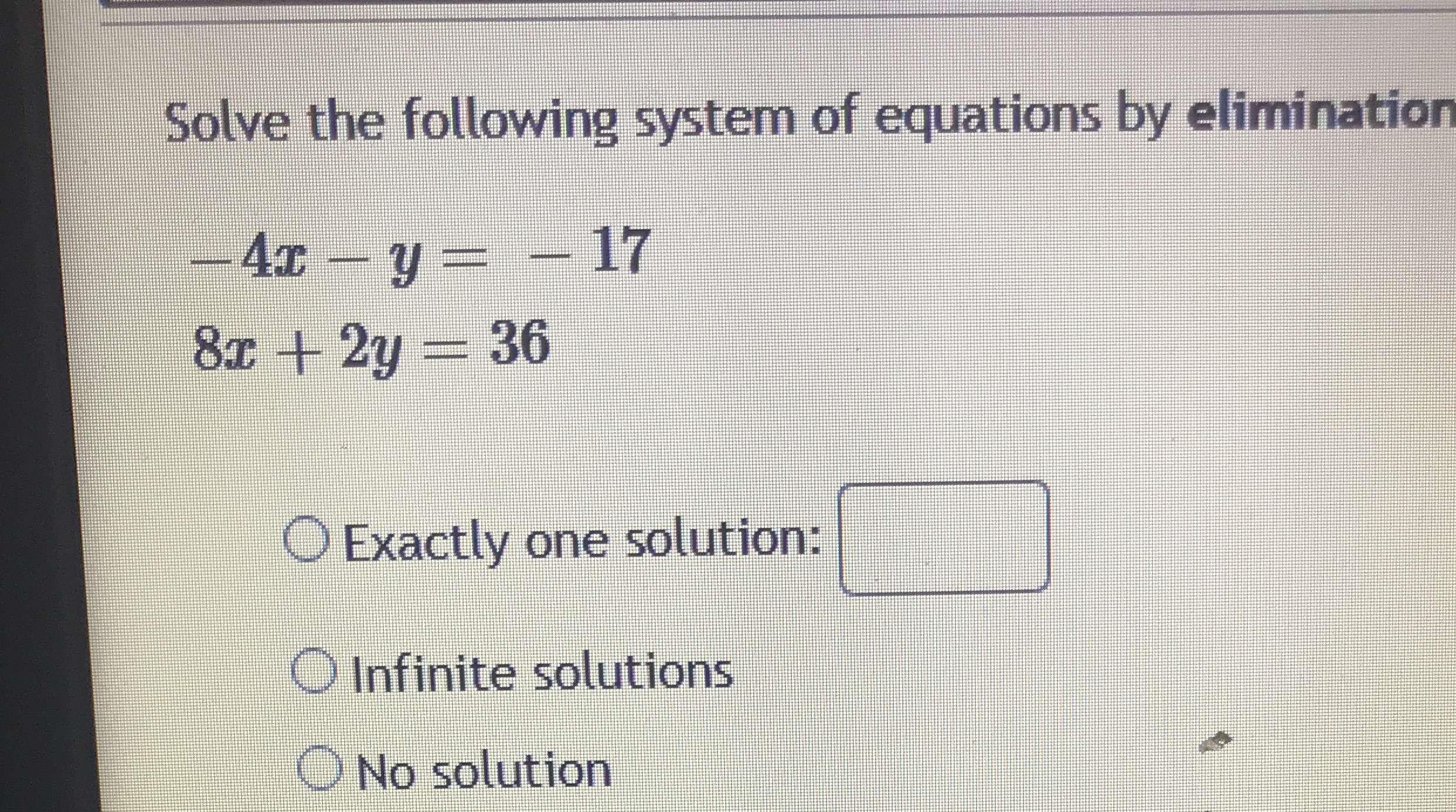 Please help Solve the following system of