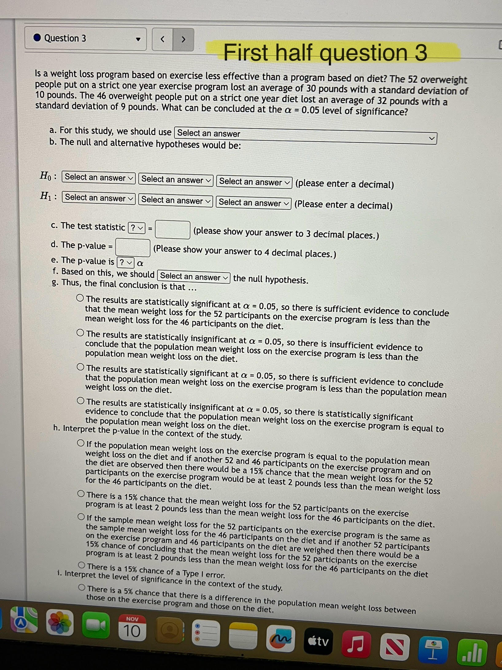 Chapter 10: Hypothesis Test for a Difference of 2