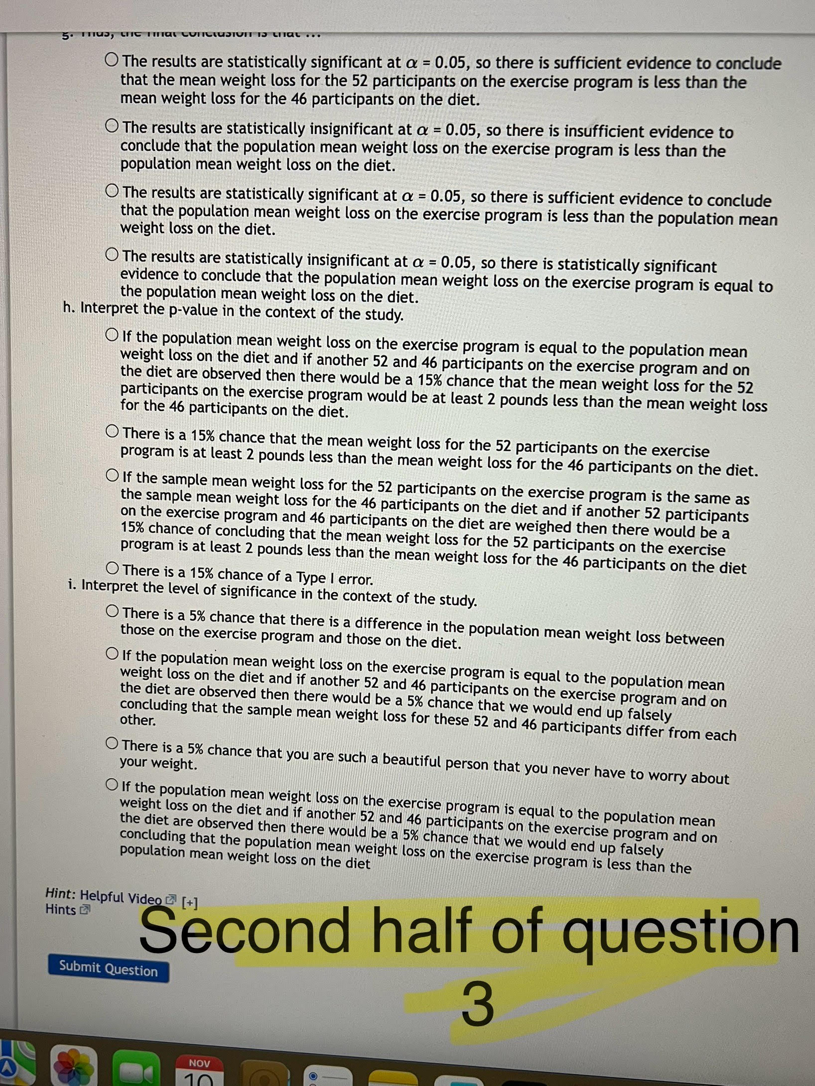 Chapter 10: Hypothesis Test for a Difference of 2