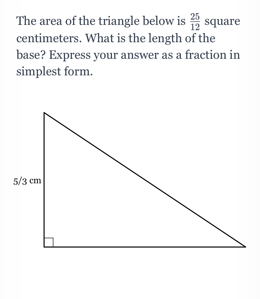 The area of the triangle below 1s 25 2square