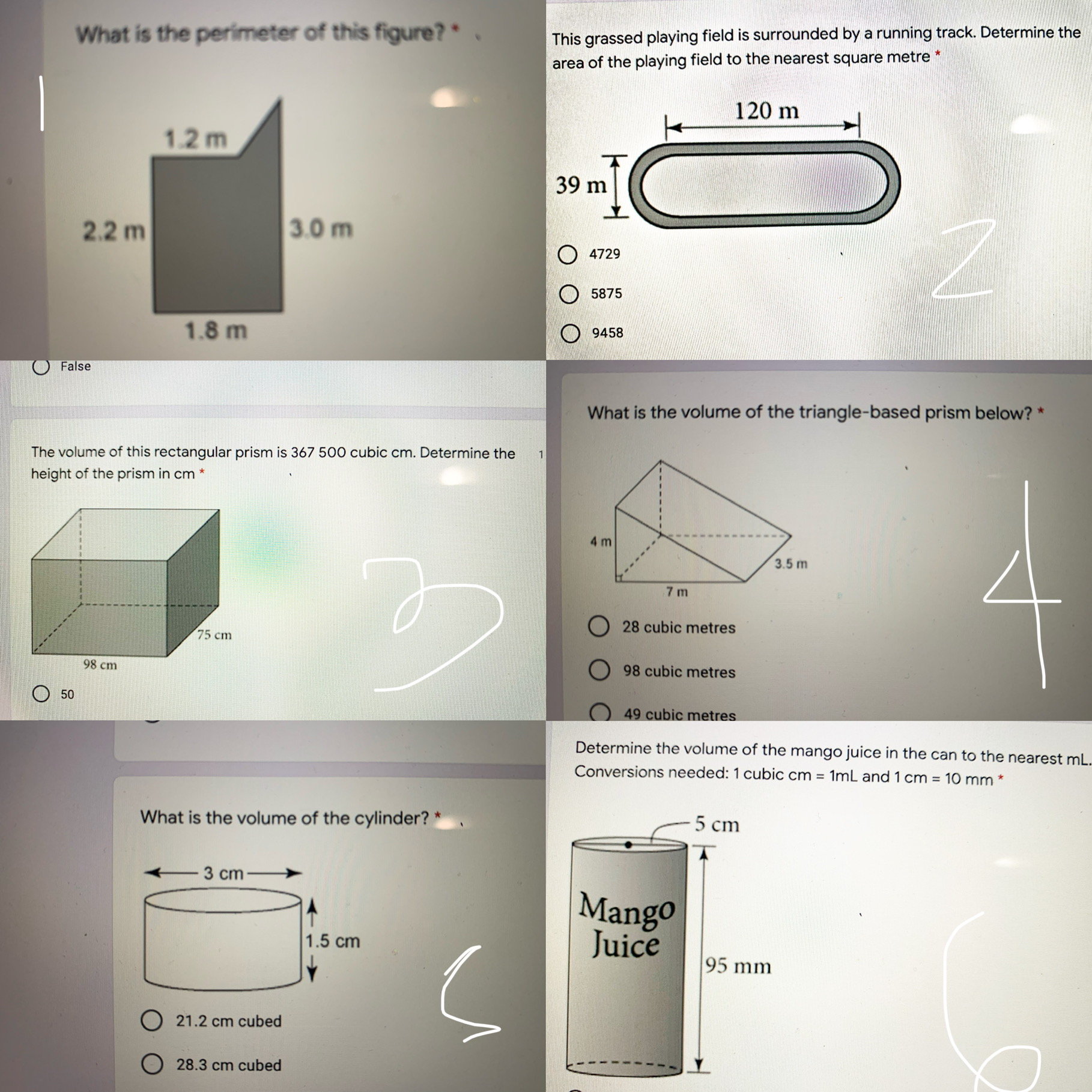 What is the perimeter of this figure? * . This