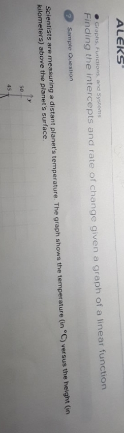 I need help ALEKS Graphs, Functions, and Systems