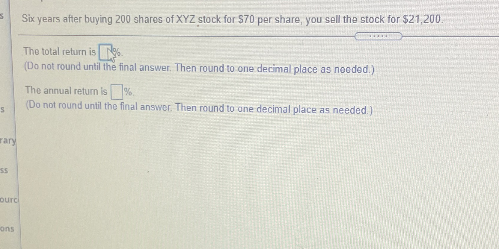 Six years after buying 200 shares of XYZ stock
