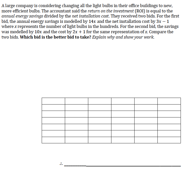 This question requires a concluding statement. (I