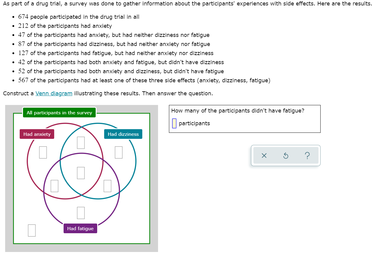 "Constructing a Venn diagram with 3 sets to solve
