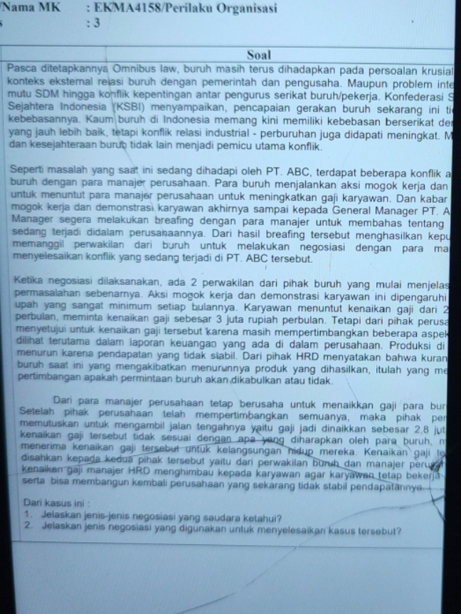 tugas 3 tmk Nama MK : EKMA4158/Perilaku