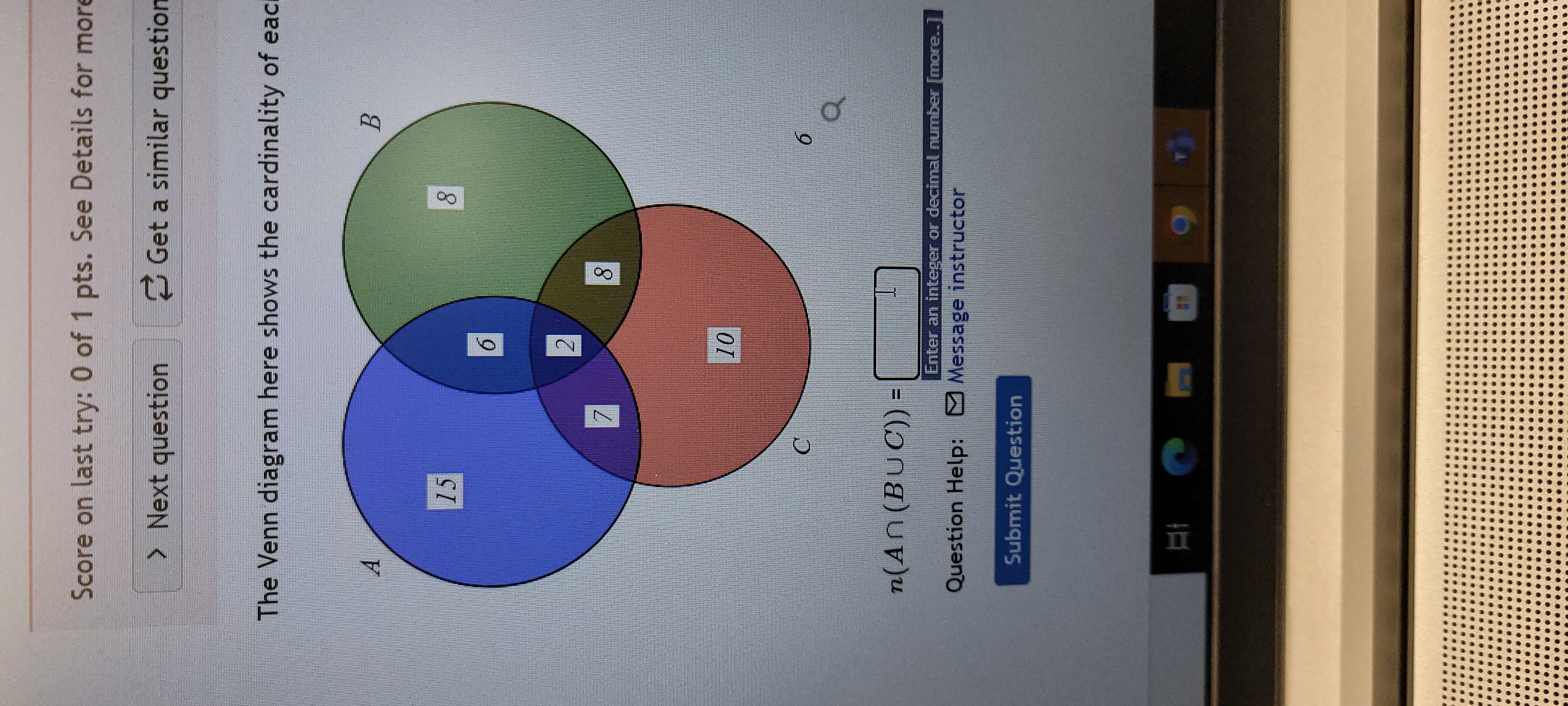 Score on last try: 0 of 1 pts. See Details for