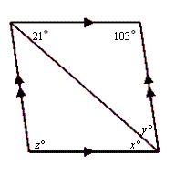 In quadrilateral ABCD, AE= x+22, andBE= 2x-18.