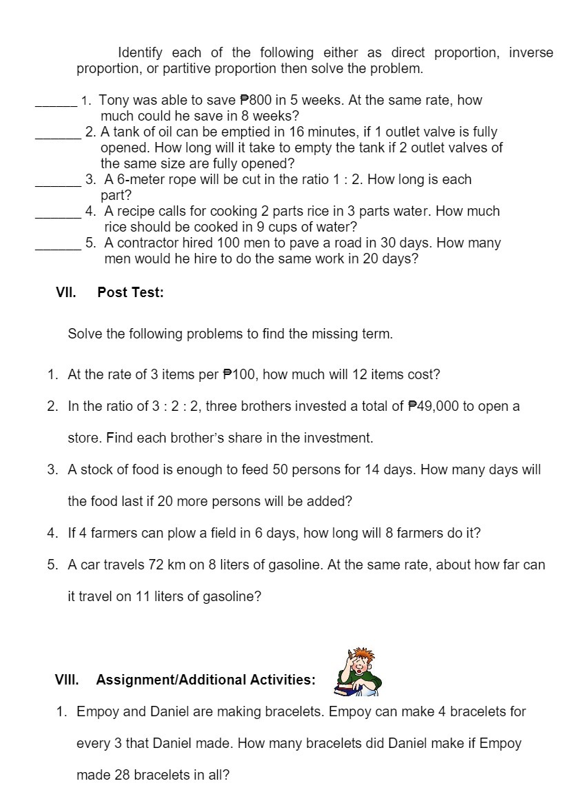 Identify each of the following either as direct