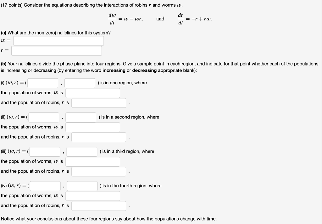 (17 points] Consider the equations describing the
