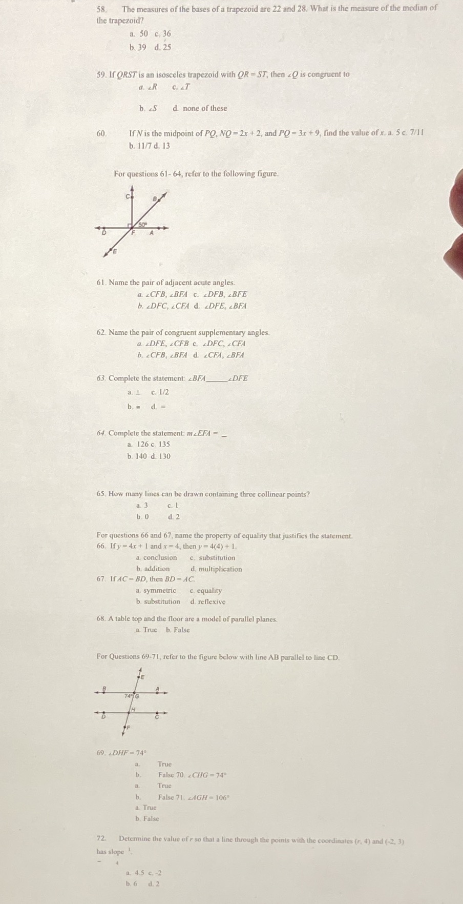 58-72 please and thank you 58. The measures of