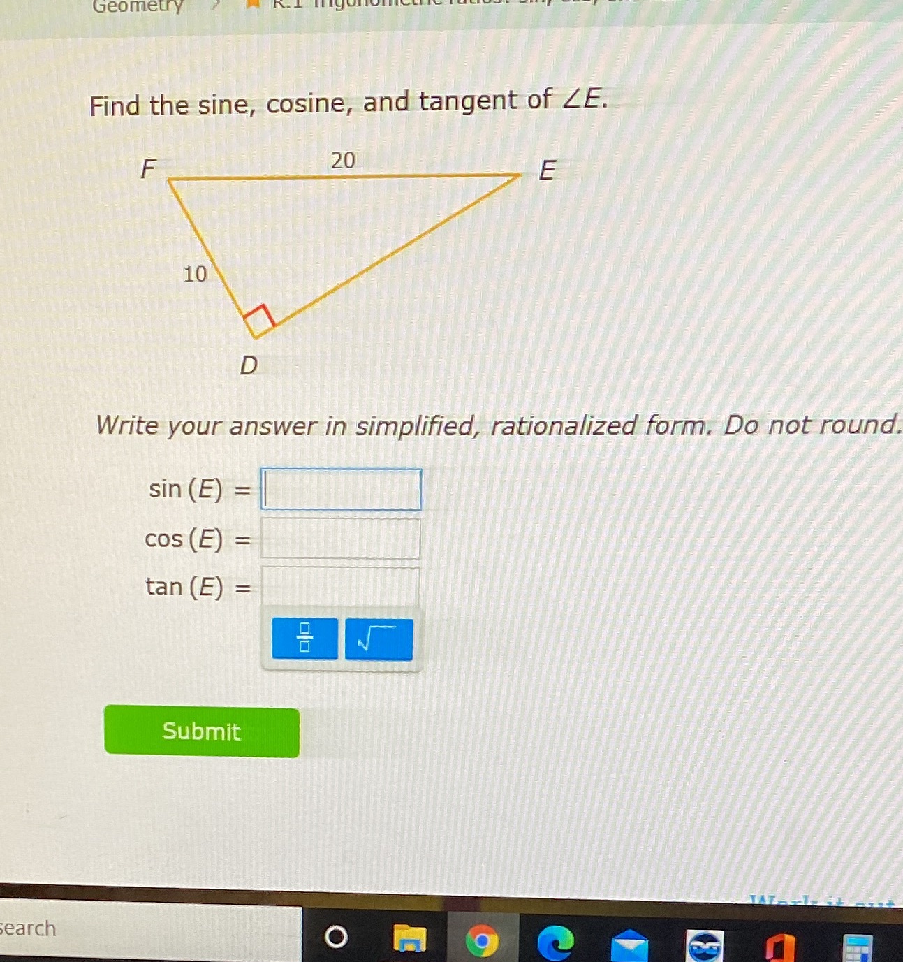 Answer the following question Geometry Find the