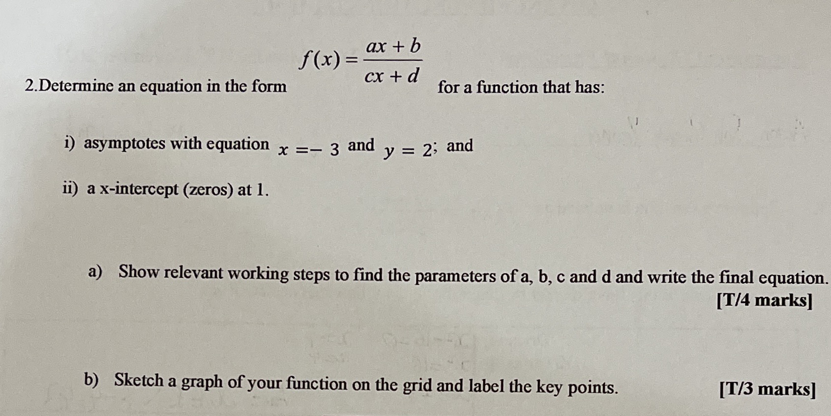 How to do question? ax + b f(x) = 2. Determine an