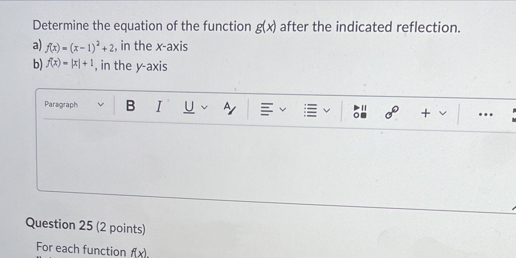 Determine the equation of the function g(x) after