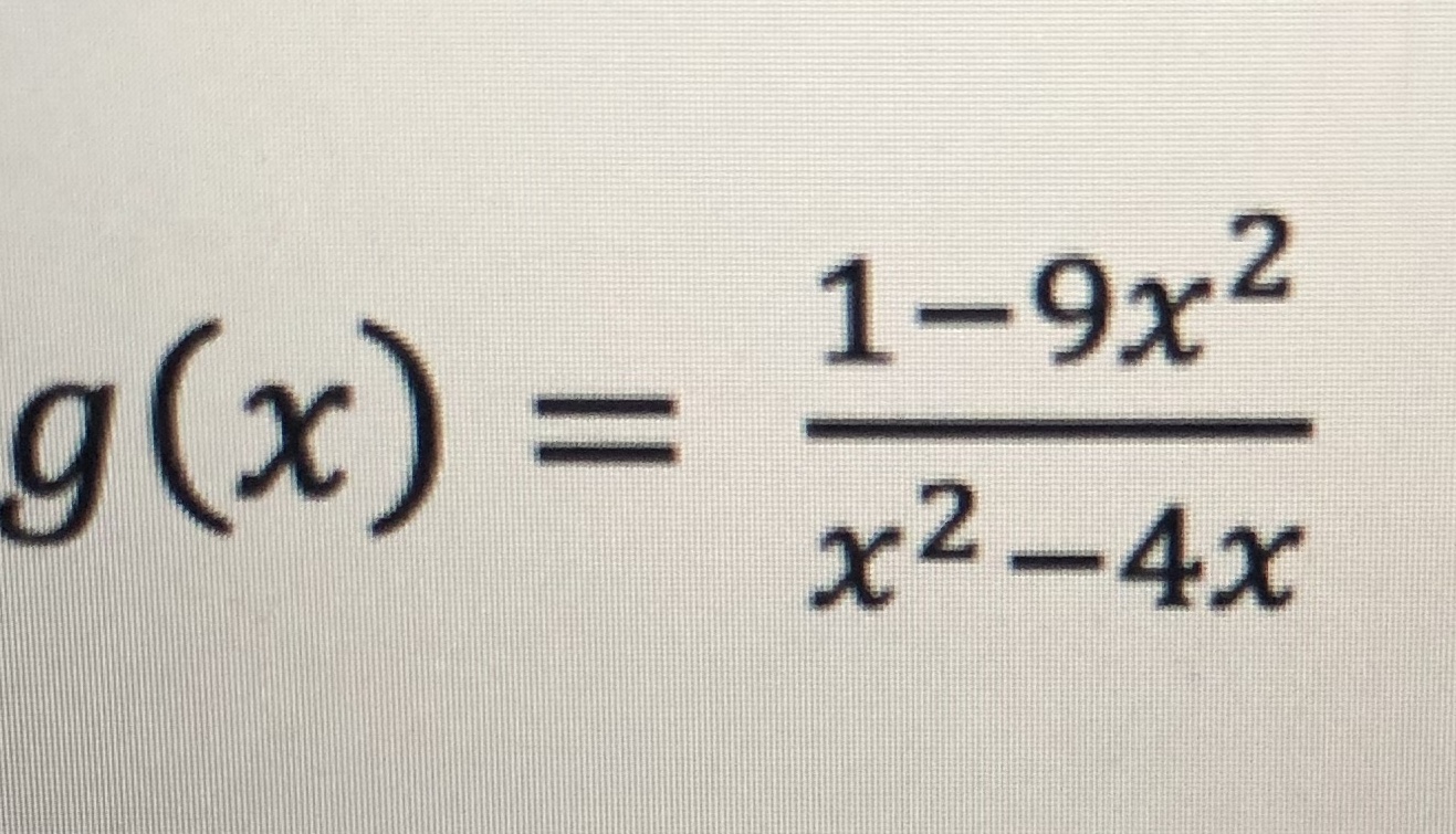 So far I've found the vertical asymptotes : (0,4)