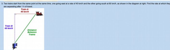 3. Two trains set from the same point at the same