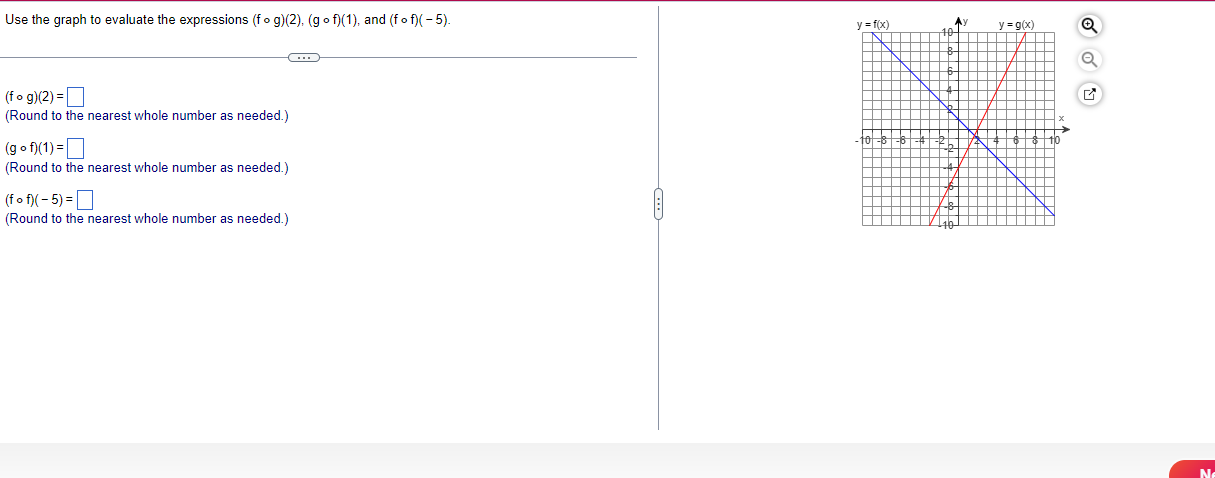Use the graph to evaluate the expressions