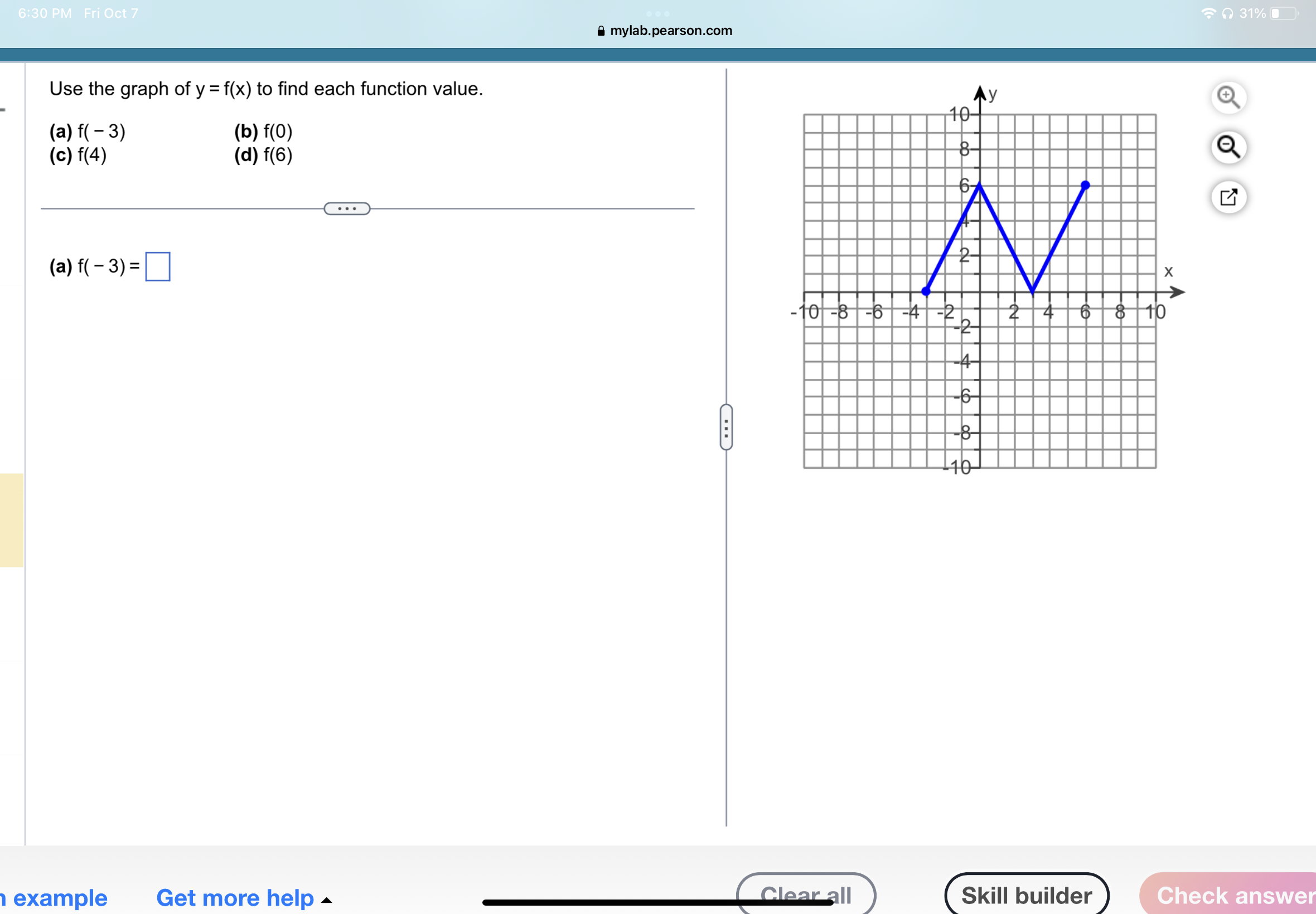 6:30 PM Fri Oct 7 31% mylab. pearson.com Use the