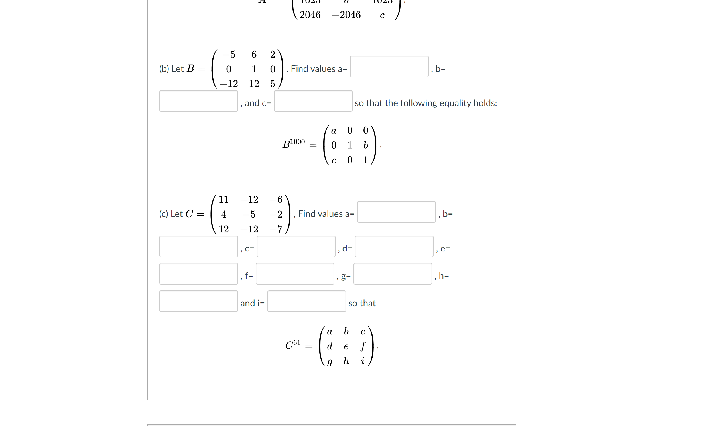 In each of the following, compute the appropriate