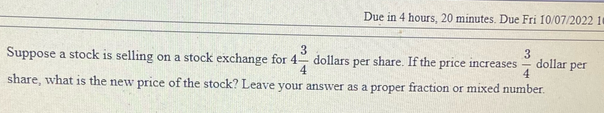 ??? Due in 4 hours, 20 minutes. Due Fri