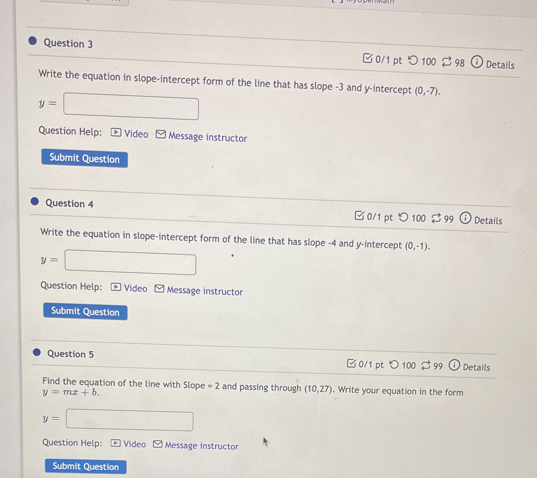 Question 3 0/1 pt 9 100 98 @ Details Write the