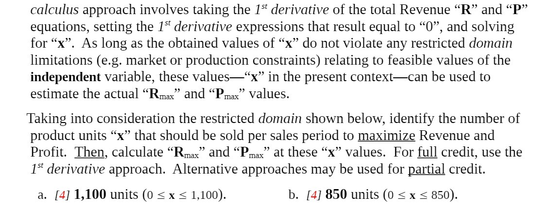 calculus approach involves taking the 15'