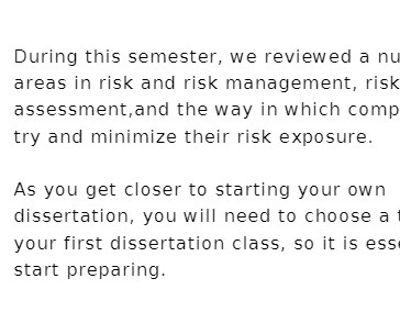 During this semester, we reviewed a nu areas in