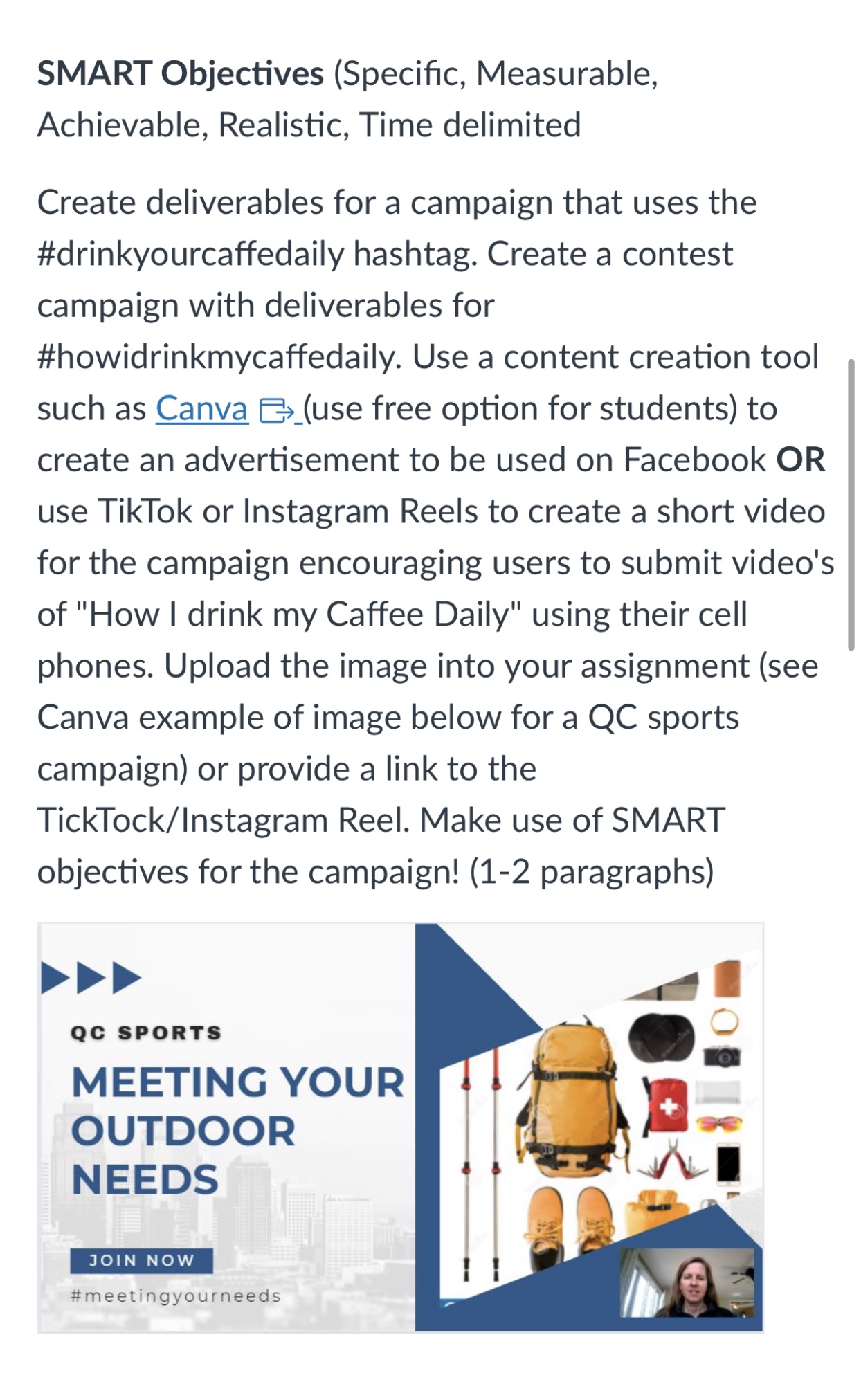 Can you please help me a flyer like the QC sport