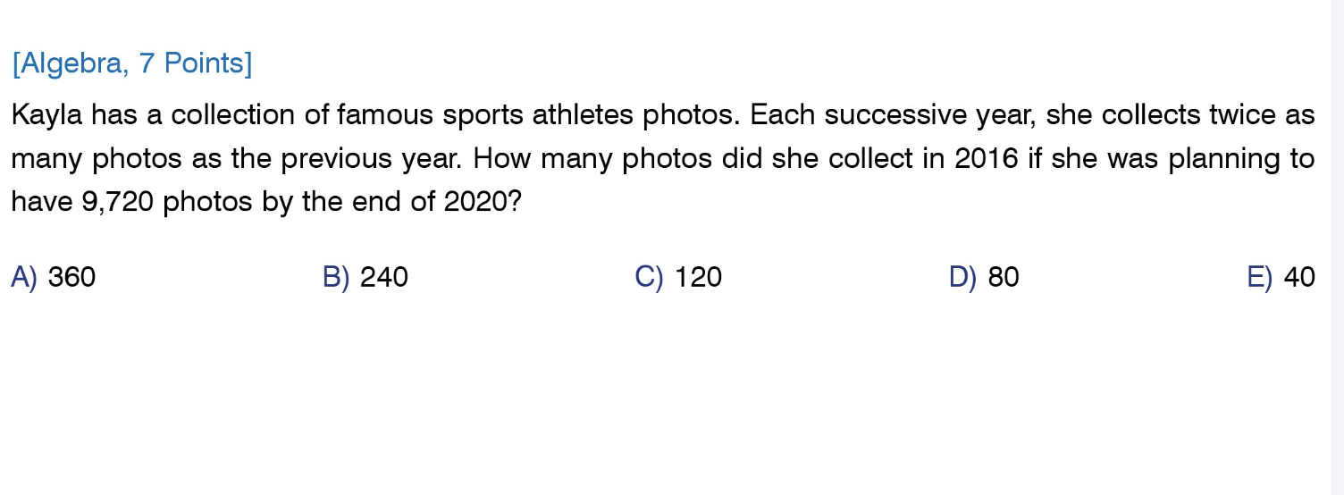 [Algebra 7 Points] Kayla has a collection of