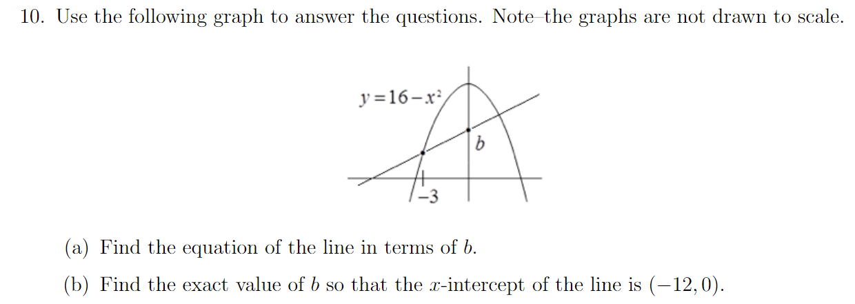 10. Use the following graph to answer the