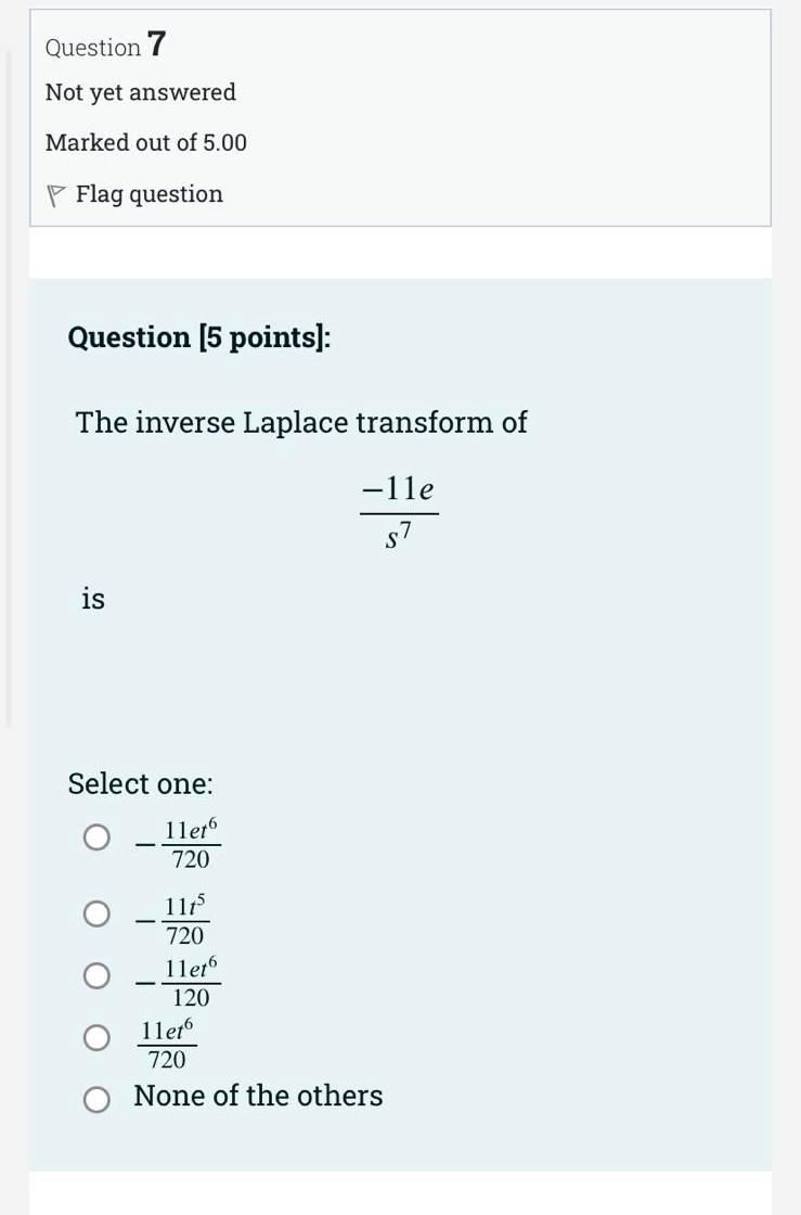 Question 5 Not yet answered Marked out of 5.00