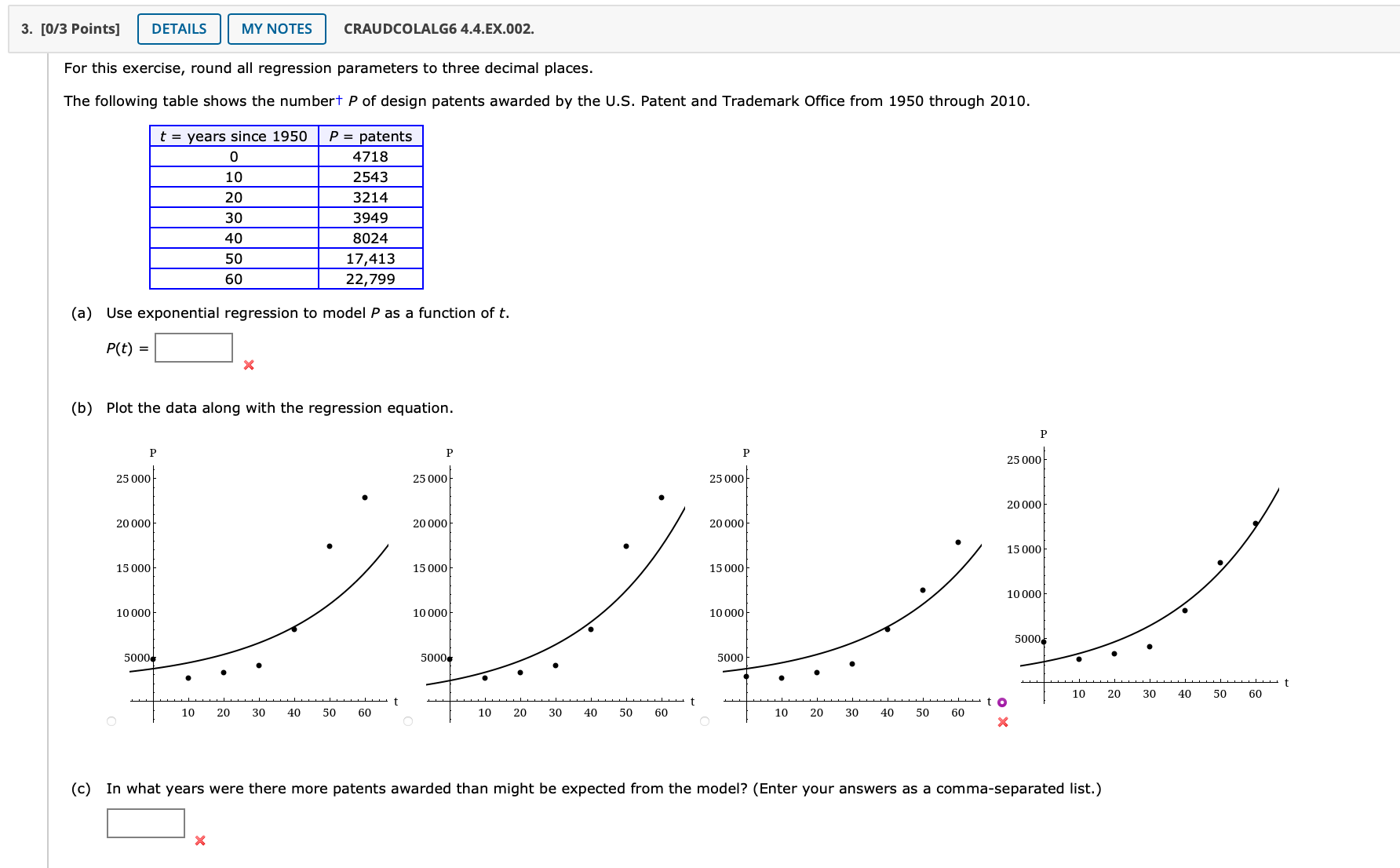 3. [0/3 Points] - CRAUDCOLALG6 4.4.EX.002. For
