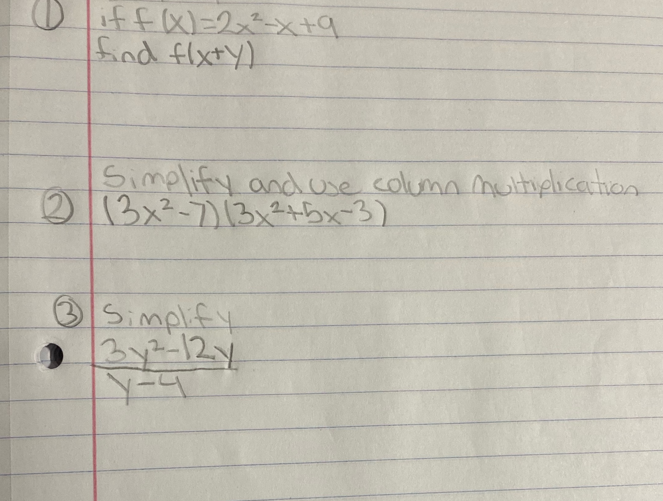 please show me how to do these problems in