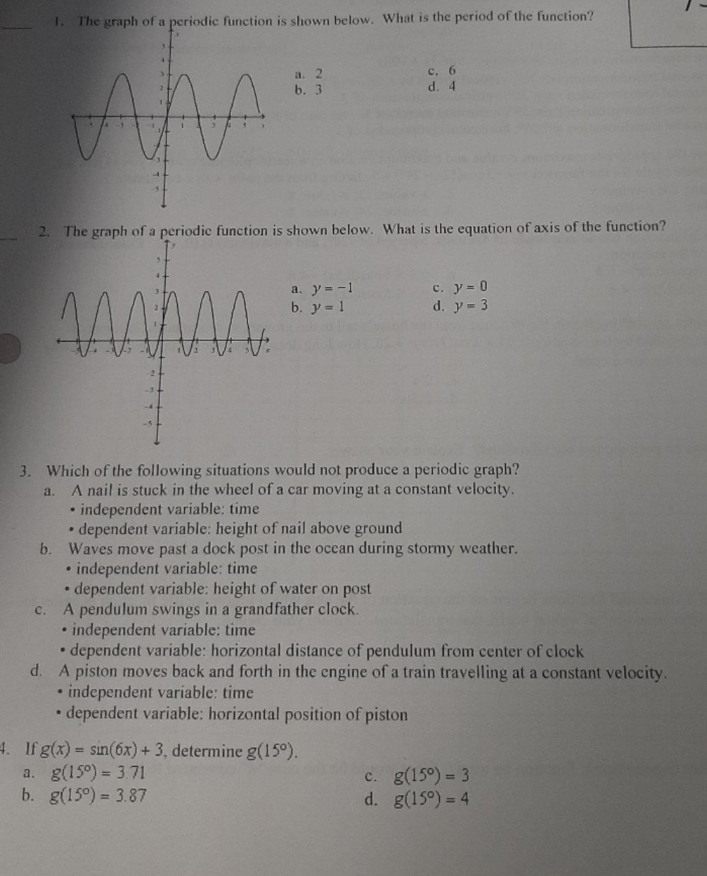Finish the following multiple choice 1. The graph
