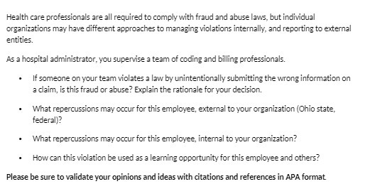 Health care professionals are all required to