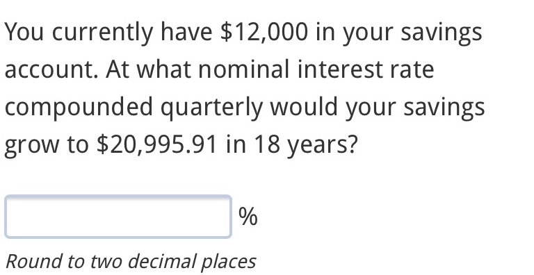 You currently have $12,000 in your savings