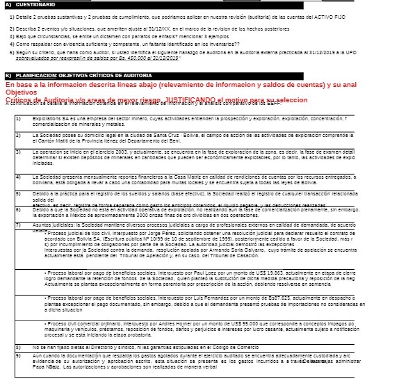 A) CUESTIONARIO 1] Detall: 2 pruebas sustardives