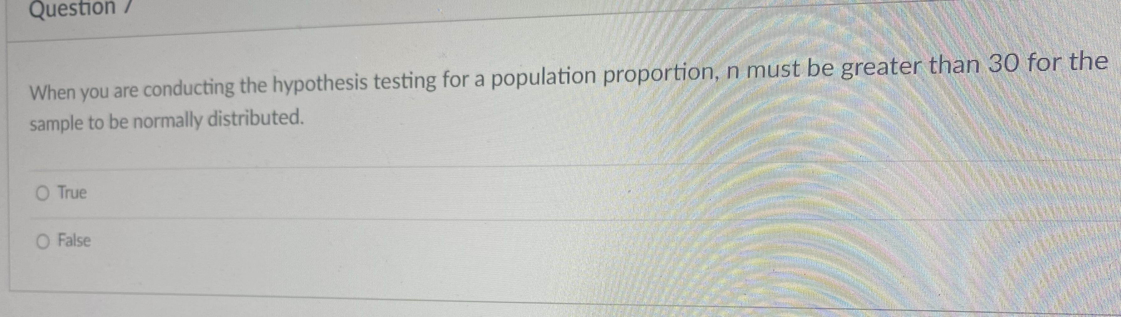 Question / When you are conducting the hypothesis
