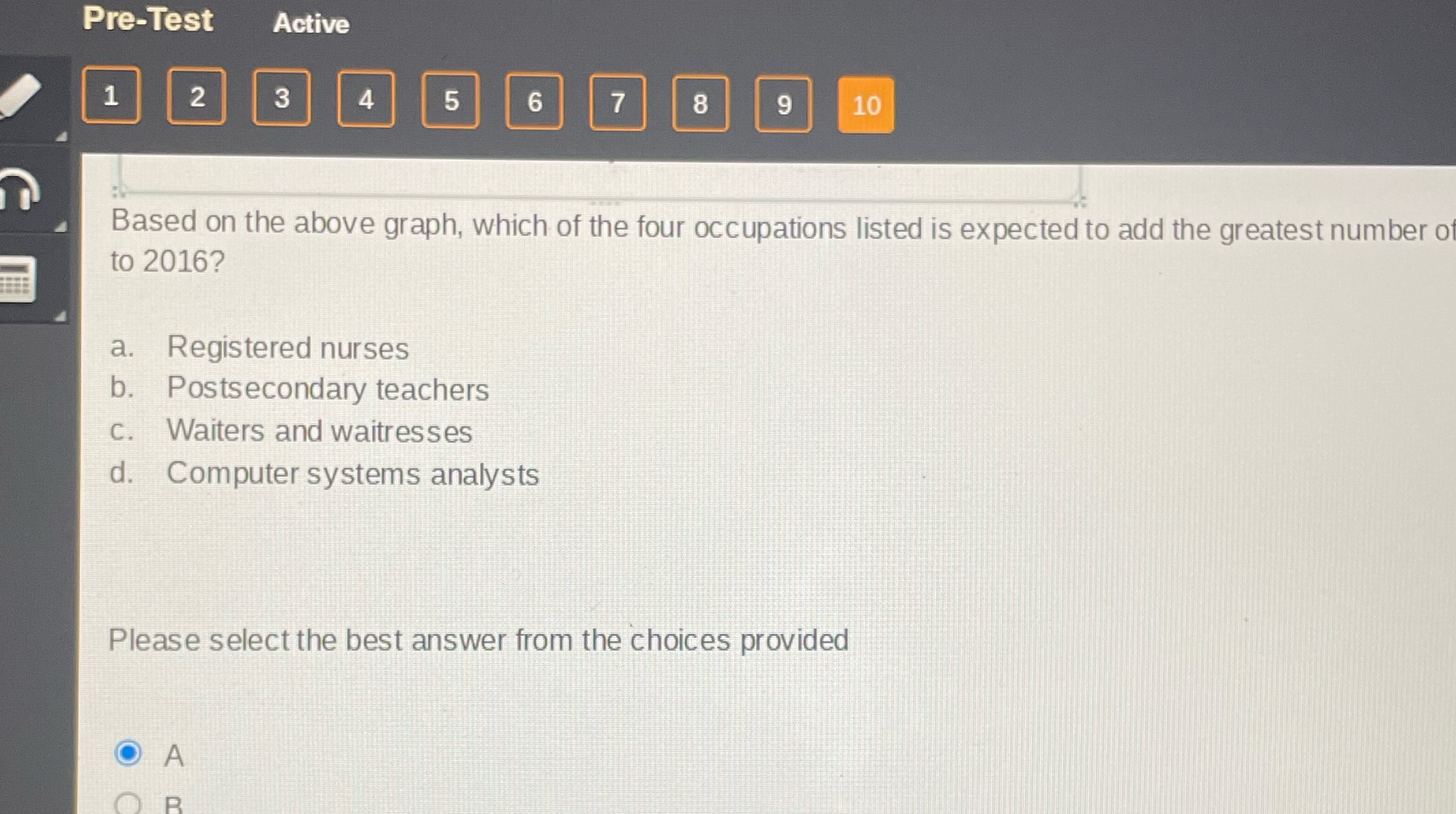 Dre-Test Active 4 Based on the above graph. which