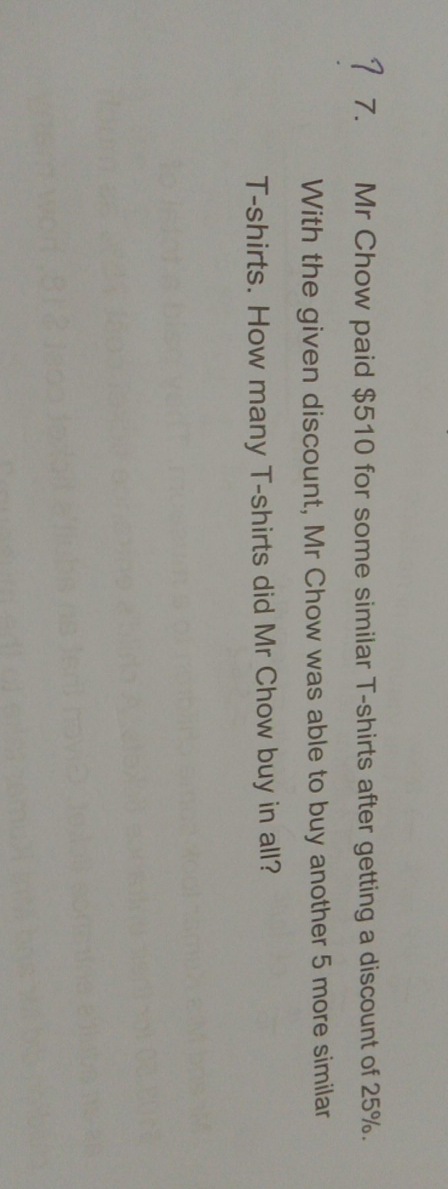 I need help doing this pls 7 7 . Mr Chow paid