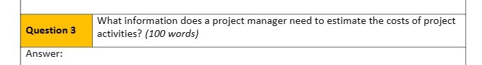 What information does a project manager need to