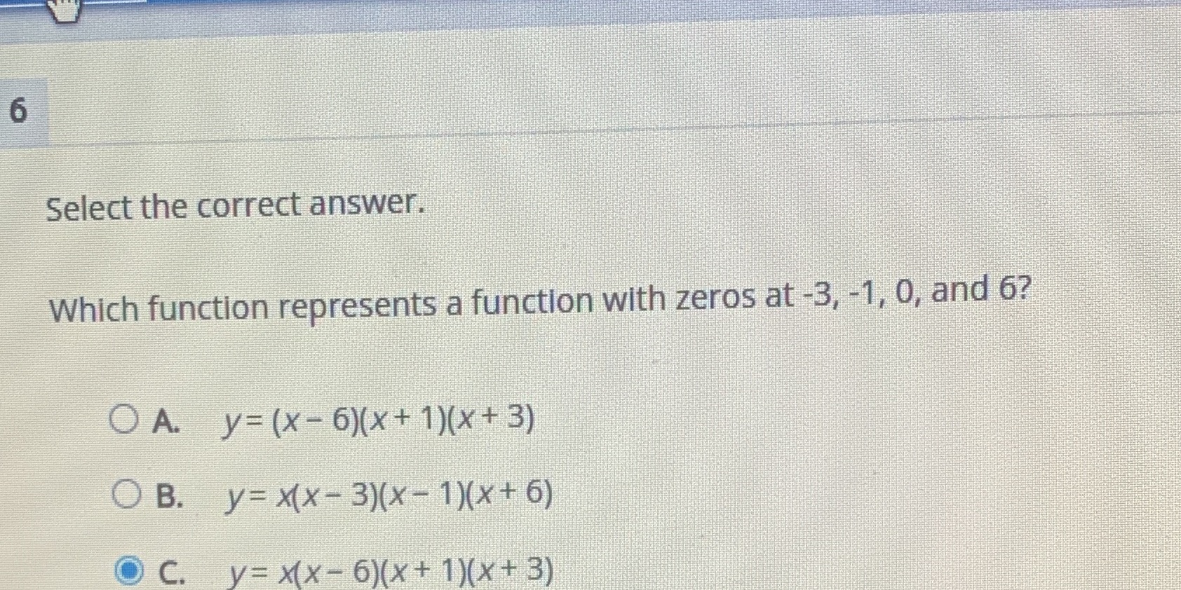 Select the correct answer. Which function