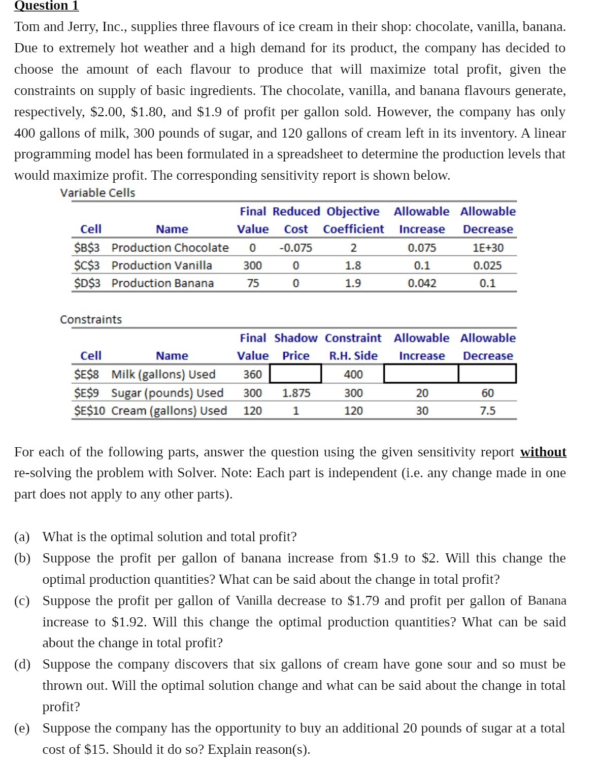 g [uestion 1 Tom and Jerry, Inc., supplies three