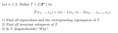 Let n > 2. Define TEC(F" ) by T(31. ..., )= ((n -